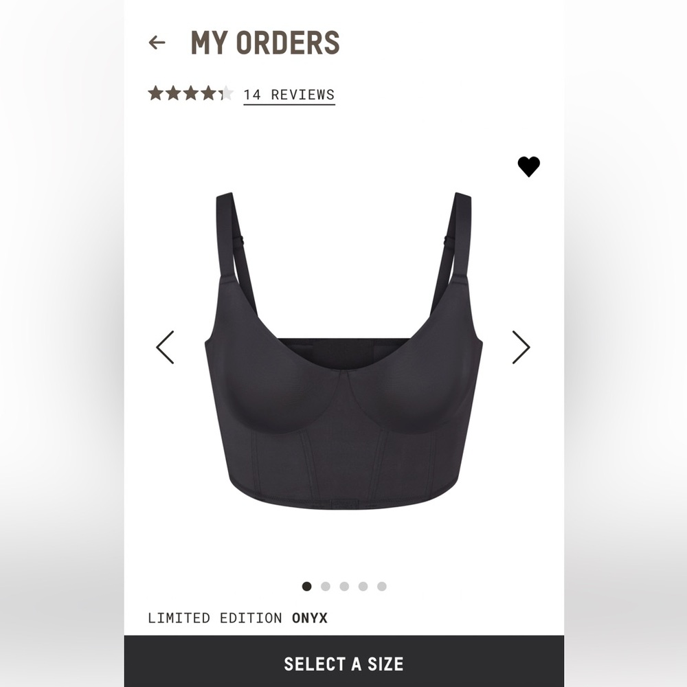 Skims Demi corset bra onyx 32C 34B